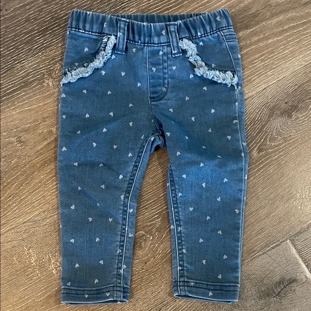 Blue Heart Patterned toddler girl Jeans